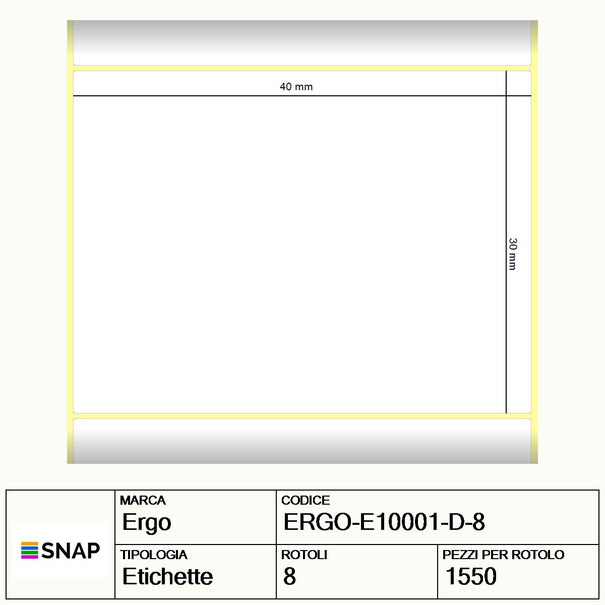 ERGO-E10001-D-8 - Etichette Ergo  Carta