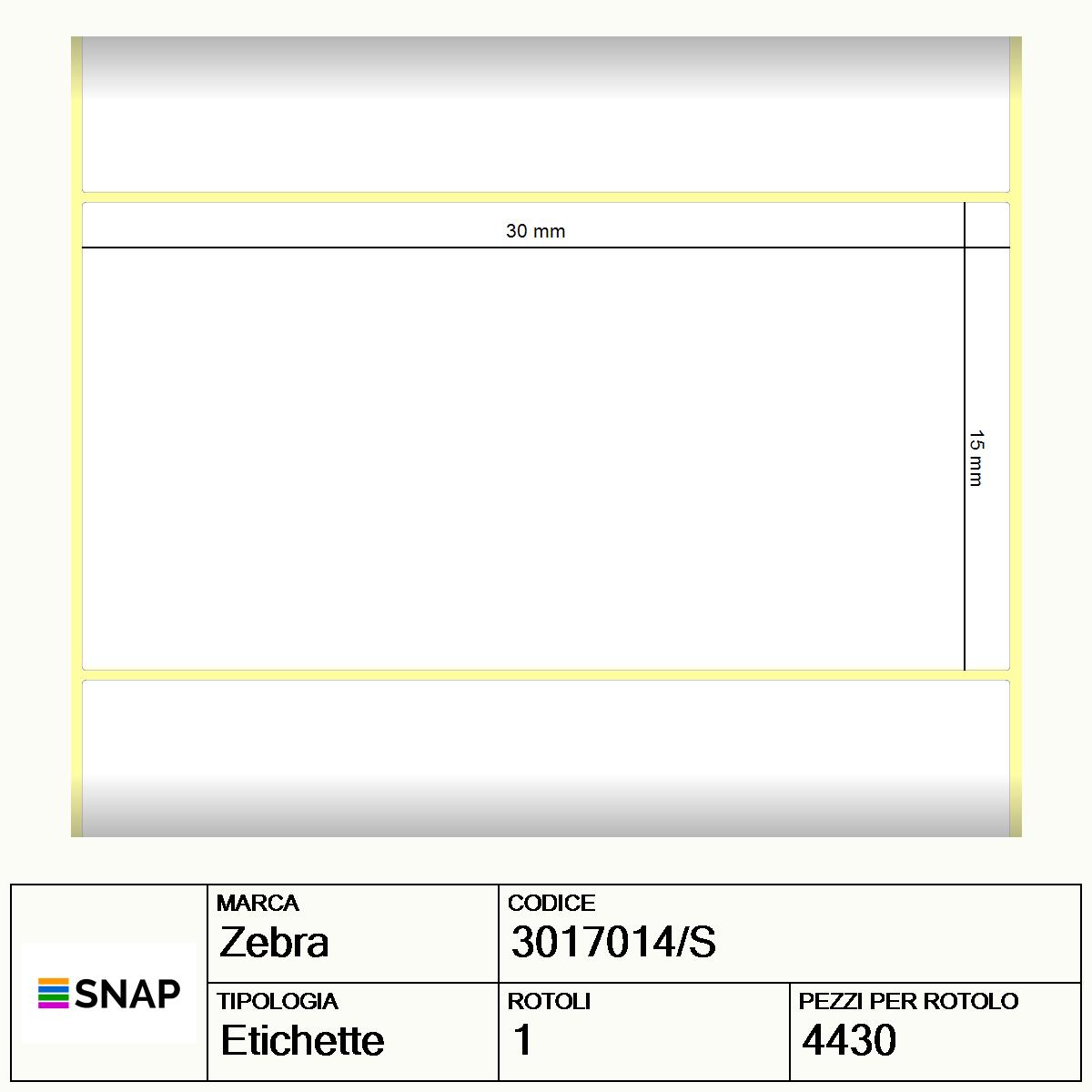 3017014/S - Etichette Zebra  8100T CryoCool Poliestere